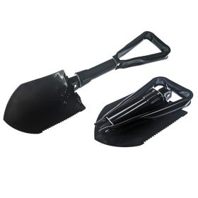 23 Black Tri-Fold Serrated Shovel W/Carrying Case