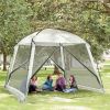 10'x10' Mesh Tent w/ 2 Doors Carry Bag and Breathable Walls, UV50+ Protection Screen House, Easy Setup and Pack, White