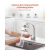 Faucet Mount Water Filter, Vertical Water Purifier for Sink Tap, Carbon Fiber Filter, Removes Chlorine Lead with 3 Filters, Fits Most Kitchen or Bathr