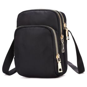 Lightweight Nylon Multi-compartment Crossbody Mini Bag, Versatile Cell Phone Pouch for Commuting & Sports