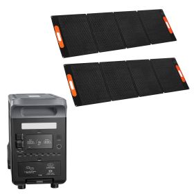 Portable Power Station with 2PCS 200W Solar Panels, 3000W Solar Generator Power Station