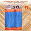 3 People Sleeping Bag for Adult Kids Lightweight Water Resistant Camping Cotton Liner Cold Warm Weather Indoor Outdoor Use 3 Season with Sack for